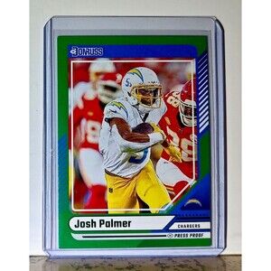 Josh Palmer 2024 Panini Donruss NFL #53 Press Proof Card Los Angeles Chargers